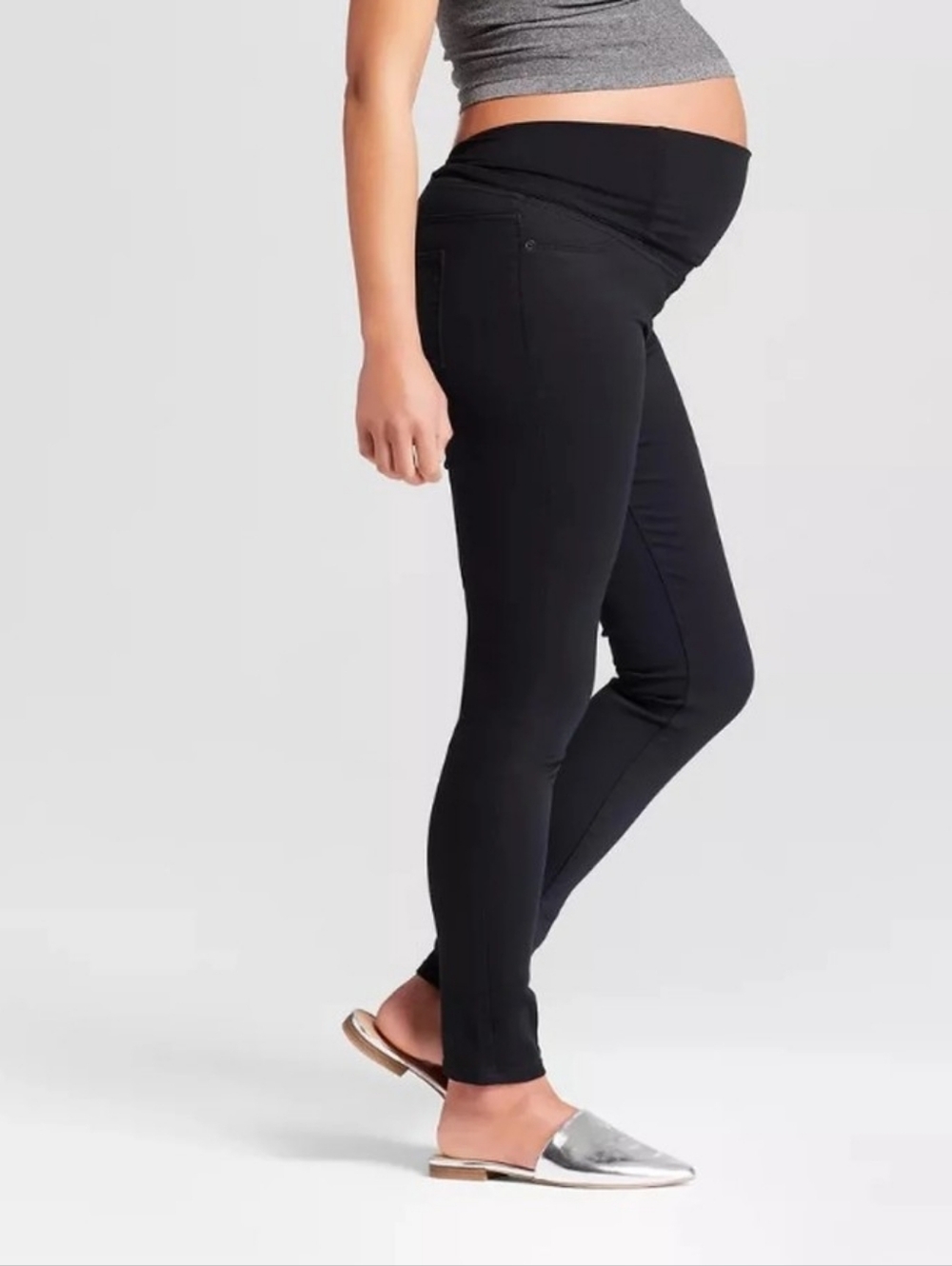 Isabel Maternity Black Skinny Jeans With Over-Belly Panel